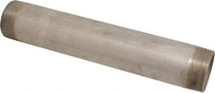 Merit Brass - Schedule 40, 2" Pipe x 12" Long, Grade 316/316L Stainless Steel Pipe Nipple - Welded & Threaded - Exact Industrial Supply