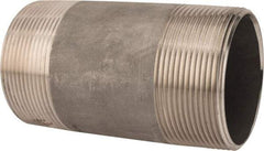 Merit Brass - Schedule 40, 3" Pipe x 6" Long, Grade 316/316L Stainless Steel Pipe Nipple - Welded & Threaded - Exact Industrial Supply