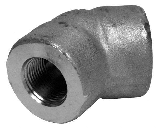 Merit Brass - 1" Grade 316/316L Stainless Steel Pipe 45° Elbow - FNPT x FNPT End Connections, 3,000 psi - Exact Industrial Supply