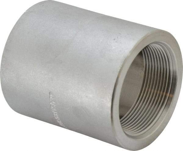 Merit Brass - 2" Grade 316/316L Stainless Steel Pipe Coupling - FNPT x FNPT End Connections, 3,000 psi - Exact Industrial Supply
