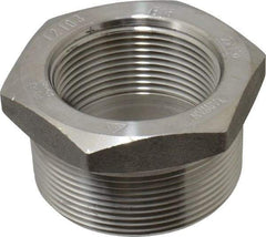 Merit Brass - 2" Grade 316/316L Stainless Steel Pipe Hex Bushing - MNPT x FNPT End Connections, 3,000 psi - Exact Industrial Supply