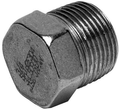 Merit Brass - 4" Grade 304 Stainless Steel Pipe Hex Head Plug - MNPT End Connections, 150 psi - Exact Industrial Supply