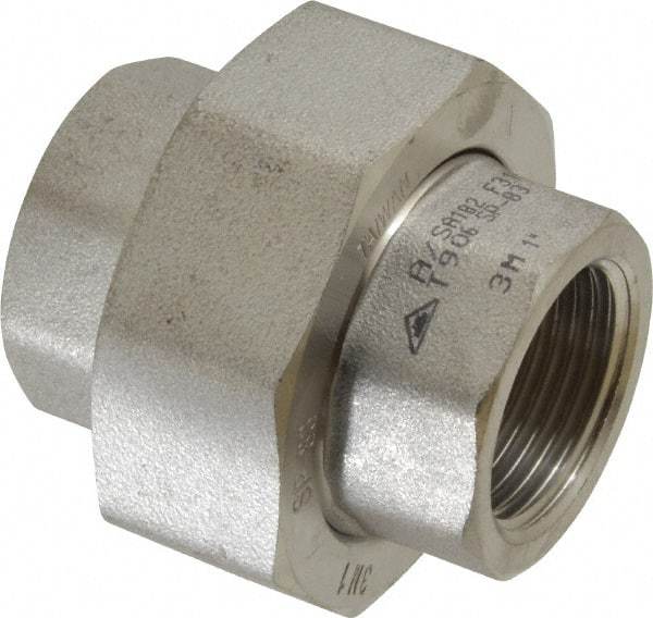 Value Collection - 1" Grade 316/316L Stainless Steel Pipe Union - FNPT x FNPT End Connections, 3,000 psi - Exact Industrial Supply