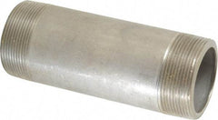 Merit Brass - Schedule 80, 2" Pipe x 6" Long, Grade 316/316L Stainless Steel Pipe Nipple - Seamless & Threaded - Exact Industrial Supply