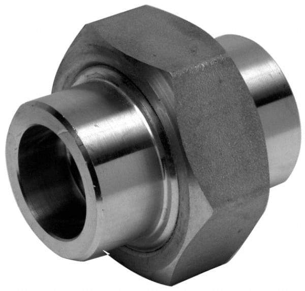 Merit Brass - 1-1/4" Grade 316 Stainless Steel Pipe Union - Socket Weld x Socket Weld End Connections, 3,000 psi - Exact Industrial Supply
