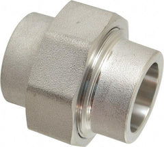 Merit Brass - 1" Grade 316 Stainless Steel Pipe Union - Socket Weld x Socket Weld End Connections, 3,000 psi - Exact Industrial Supply