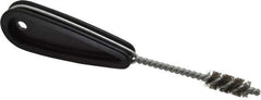 Schaefer Brush - 7/16 Inch Actual Brush Diameter, 1/4 Inch Inside Diameter, Carbon Steel, Plumbing, Hand Fitting and Cleaning Brush - Solid Plastic Hand Fitting Handle with Hole - Exact Industrial Supply