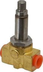 Parker - 1/4" Port, Brass Solenoid Valve - Closed, PCTFE Seal - Exact Industrial Supply