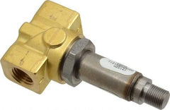 Parker - 1/4" Port, Brass Solenoid Valve - Closed, FKM Seal - Exact Industrial Supply