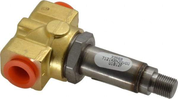Parker - 1/4" Port, Brass Solenoid Valve - Closed, FKM Seal - Exact Industrial Supply