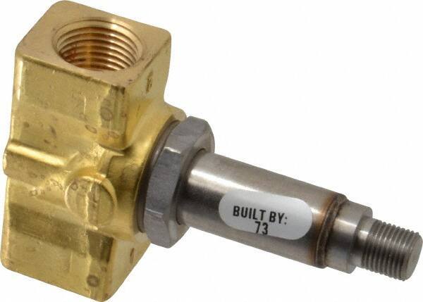 Parker - 3/8" Port, Brass Solenoid Valve - Closed, FKM Seal - Exact Industrial Supply