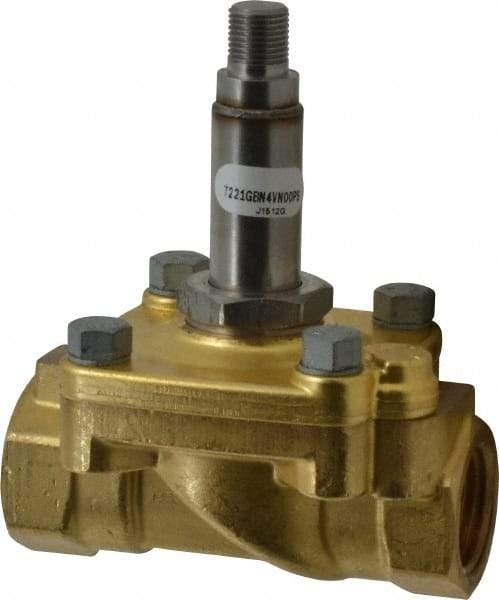 Parker - 1/2" Port, Brass Solenoid Valve - Closed, NBR Seal - Exact Industrial Supply