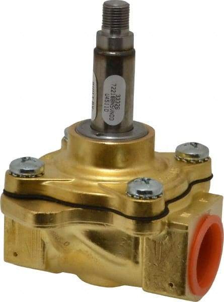 Parker - 3/4" Port, Brass Solenoid Valve - Closed, NBR Seal - Exact Industrial Supply