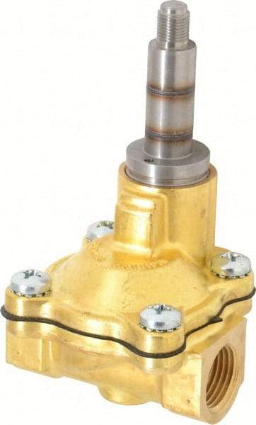 Parker - 1/2" Port, Brass Solenoid Valve - Open, NBR Seal - Exact Industrial Supply