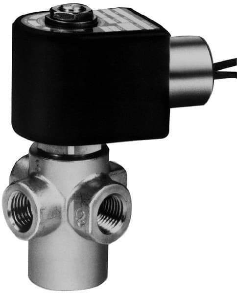Parker - 1/8" Port, Stainless Steel Solenoid Valve - Closed, NBR Seal - Exact Industrial Supply