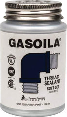 Federal Process - 1/4 Pt Brush Top Can Blue/Green Easy Seal Applicator with Gasoila Soft-Set - 600°F Max Working Temp - Exact Industrial Supply