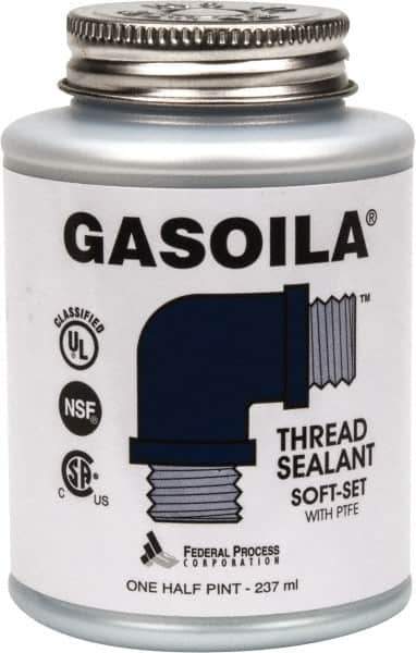 Federal Process - 1/2 Pt Brush Top Can Blue/Green Easy Seal Applicator with Gasoila Soft-Set - 600°F Max Working Temp - Exact Industrial Supply