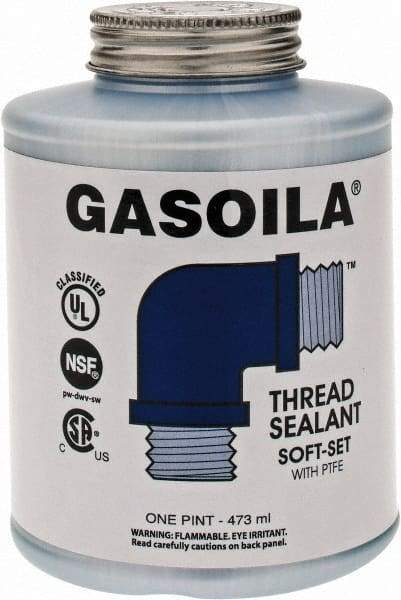 Federal Process - 1 Pt Brush Top Can Blue/Green Easy Seal Applicator with Gasoila Soft-Set - 600°F Max Working Temp - Exact Industrial Supply