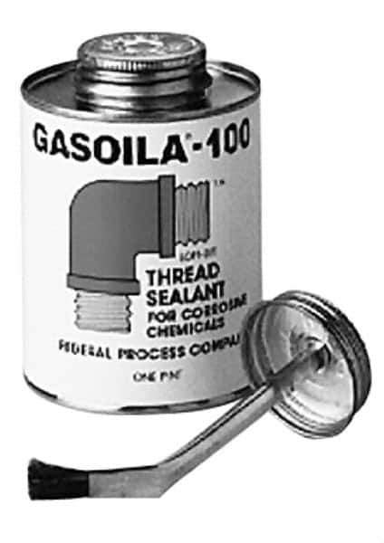 Federal Process - 1/2 Pt Brush Top Can Black Federal Gasoila-100 Thread Sealant - 450°F Max Working Temp - Exact Industrial Supply