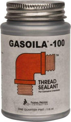 Federal Process - 1/4 Pt Brush Top Can Black Federal Gasoila-100 Thread Sealant - 450°F Max Working Temp - Exact Industrial Supply