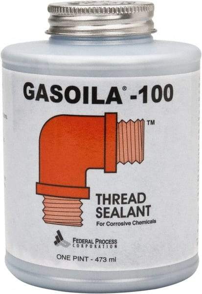 Federal Process - 1 Pt Brush Top Can Black Federal Gasoila-100 Thread Sealant - 450°F Max Working Temp - Exact Industrial Supply