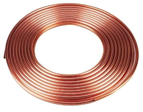 Mueller Industries - 100' Long, 1/2" OD x 3/8" ID, Copper Seamless Tube - 0.035" Wall Thickness, 0.198 Ft/Lb - Exact Industrial Supply