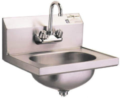 Eagle MHC - 13-1/2" Long x 9-3/4" Wide Inside, 1 Compartment, Grade 304 Stainless Steel Stainless Steel Hand Sink-Wall Mount - 20 Gauge, 18-7/8" Long x 14-3/4" Wide Outside, 6-3/4" Deep - Exact Industrial Supply