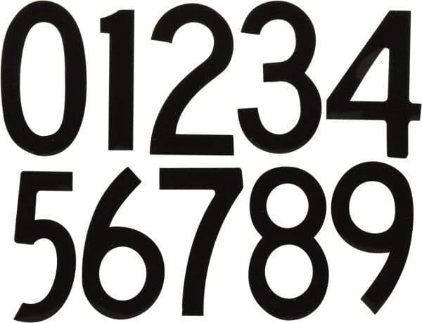 Made in USA - Letter Label - Legend: Number Set, English, Black - Exact Industrial Supply