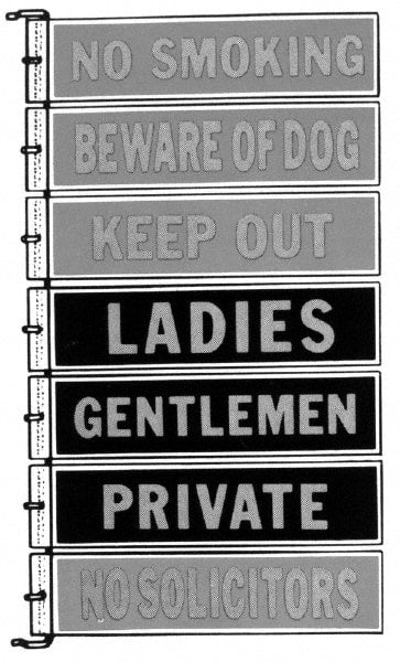 Made in USA - Gentlemen, 8" Wide x 2" High, Aluminum Safety Sign - Exact Industrial Supply