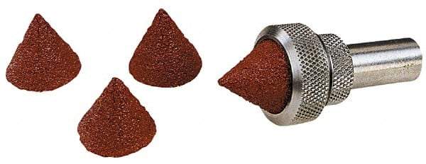 Superior Abrasives - 1-1/2" Long x 1/2" Diam, Aluminum Oxide, Full Taper Cartridge Roll - 36 Grit, 1/8" Pilot Hole Diam, Very Coarse Grade, X Weighted, Cloth Backing - Exact Industrial Supply