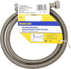Brass Craft - 3/4" Hose Bibb Inlet, 3/4" Hose Bibb Outlet, Brass Flexible Connector - Braided Stainless Steel, Use with Washers - Exact Industrial Supply