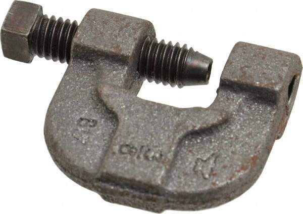 Made in USA - 3/4" Max Flange Thickness, 3/8" Rod C-Clamp - 400 Lb Capacity, Ductile Iron - Exact Industrial Supply