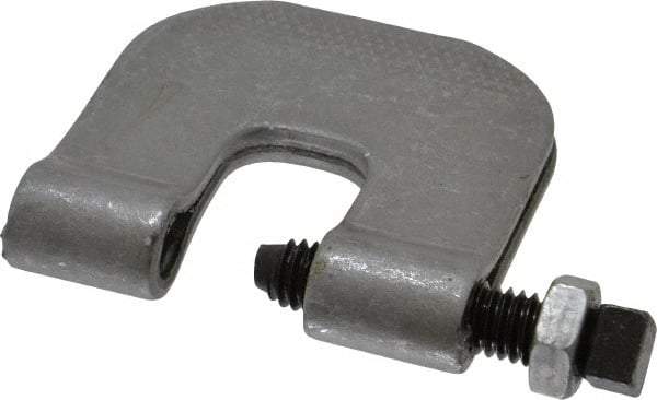 Made in USA - 3/4" Max Flange Thickness, 3/8" Rod C-Clamp with Locknut - 230 Lb Capacity, Carbon Steel - Exact Industrial Supply