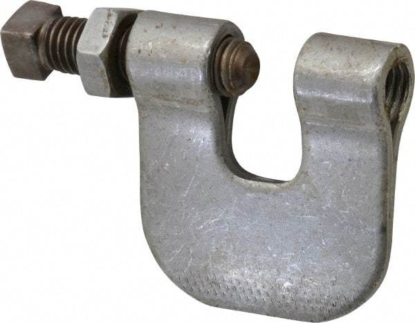 Made in USA - 3/4" Max Flange Thickness, 1/2" Rod C-Clamp with Locknut - 380 Lb Capacity, Carbon Steel - Exact Industrial Supply
