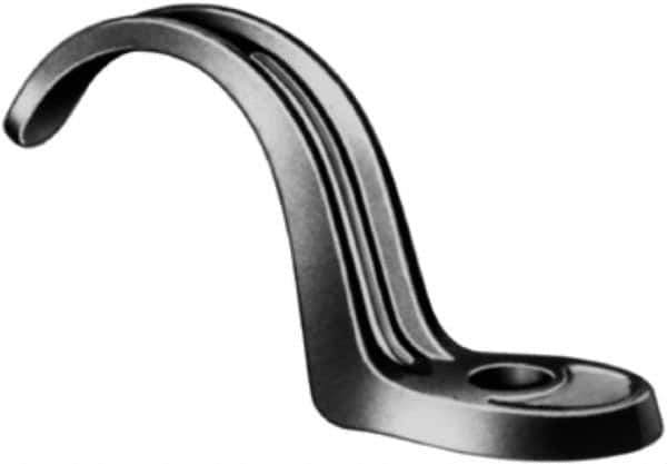 Made in USA - 2" Pipe, Malleable Iron, Black Plated" Pipe or Conduit Strap - 1 Mounting Hole - Exact Industrial Supply
