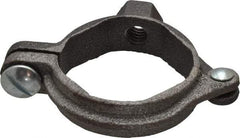 Value Collection - 1-1/4" Pipe, 3/8" Rod, Extension Split Pipe Clamp - 180 Lb Capacity, Malleable Iron - Exact Industrial Supply