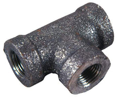B&K Mueller - Size 1-1/4 x 1", Class 150, Malleable Iron Black Pipe Reducing Tee - 150 psi, Threaded End Connection - Exact Industrial Supply