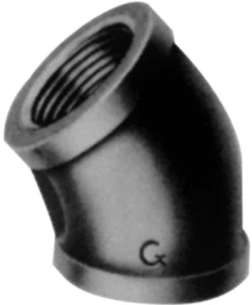 B&K Mueller - Class 150, 1-1/4" Galvanized Pipe 45° Elbow - Threaded, Malleable Iron - Exact Industrial Supply
