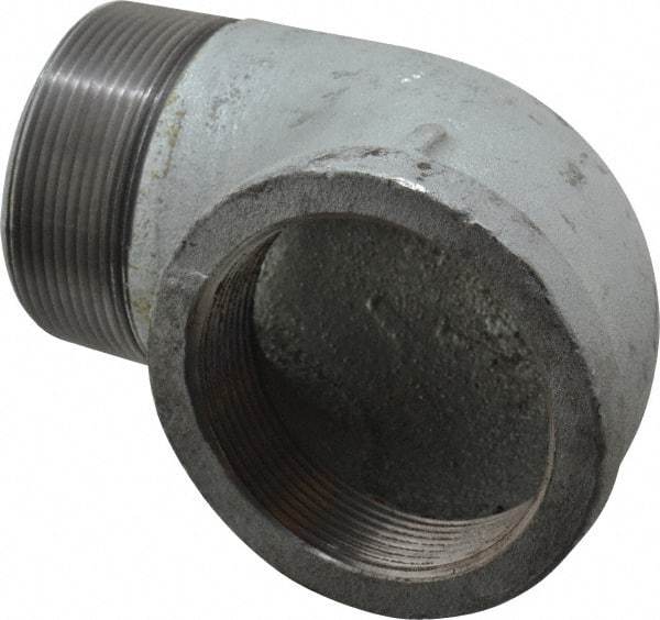 Made in USA - Class 150, 3" Galvanized Pipe 90° Street Elbow - Threaded, Malleable Iron - Exact Industrial Supply