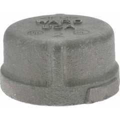 Black Cap: 2″, 150 psi, Threaded Malleable Iron, Black Finish, Class 150
