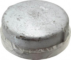 Made in USA - Class 150, 4" Galvanized Pipe End Cap - Threaded, Malleable Iron - Exact Industrial Supply