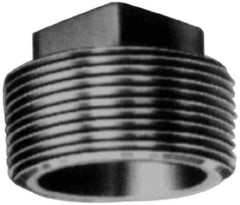 Made in USA - Class 150, 4" Galvanized Pipe Square Plug - Threaded, Malleable Iron - Exact Industrial Supply