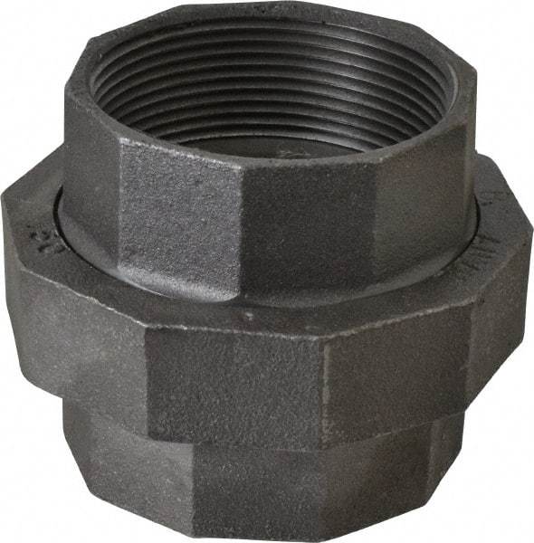 Made in USA - Size 3", Class 150, Malleable Iron Black Pipe Union - 150 psi, Threaded End Connection - Exact Industrial Supply