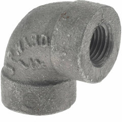 Black 90 ° Elbow: 1/4″, 300 psi, Threaded Malleable Iron, Black Finish, Class 300