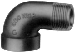 Made in USA - Size 2", Class 300, Malleable Iron Black Pipe 45° Street Elbow - 300 psi, Threaded End Connection - Exact Industrial Supply