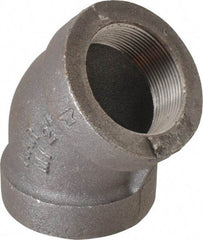 Made in USA - Size 2", Class 300, Malleable Iron Black Pipe 45° Elbow - 300 psi, Threaded End Connection - Exact Industrial Supply