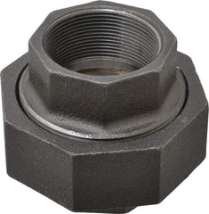 Made in USA - Size 2", Class 300, Malleable Iron Black Pipe Union - 300 psi, Threaded End Connection - Exact Industrial Supply