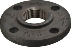 Made in USA - 1-1/2" Pipe, 5" OD, 7/8" Hub Length, Iron Threaded Pipe Flange - 2-9/16" Across Bolt Hole Centers, 7/8" Bolt Hole, 175 psi, Class 125 - Exact Industrial Supply