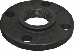 Made in USA - 2" Pipe, 6" OD, 1" Hub Length, Iron Threaded Pipe Flange - 3-1/16" Across Bolt Hole Centers, 3/4" Bolt Hole, 175 psi, Class 125 - Exact Industrial Supply