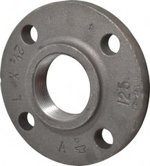 Made in USA - 2-1/2" Pipe, 7" OD, 1-1/8" Hub Length, Iron Threaded Pipe Flange - 3-9/16" Across Bolt Hole Centers, 7/8" Bolt Hole, 175 psi, Class 125 - Exact Industrial Supply